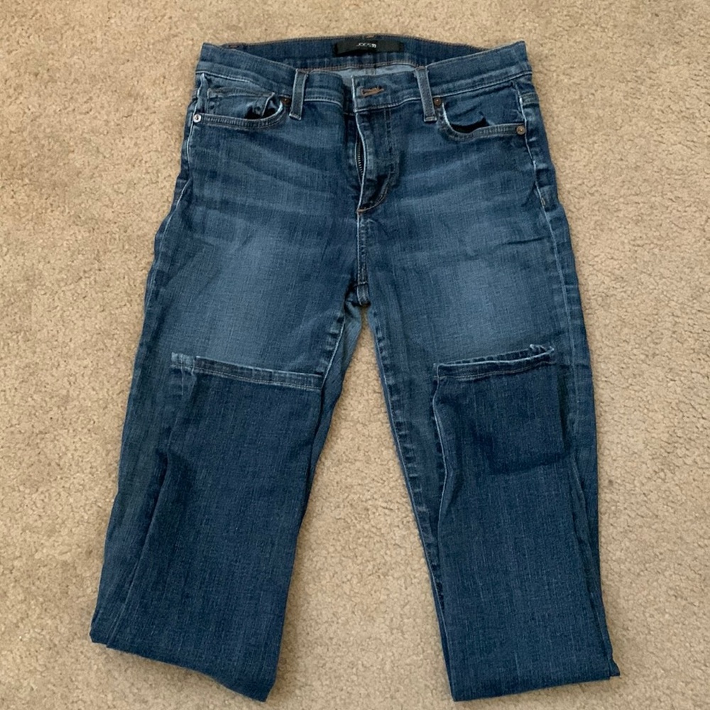 Joe's Jeans Women's Straight Leg Dark Blue Patchwork Jeans